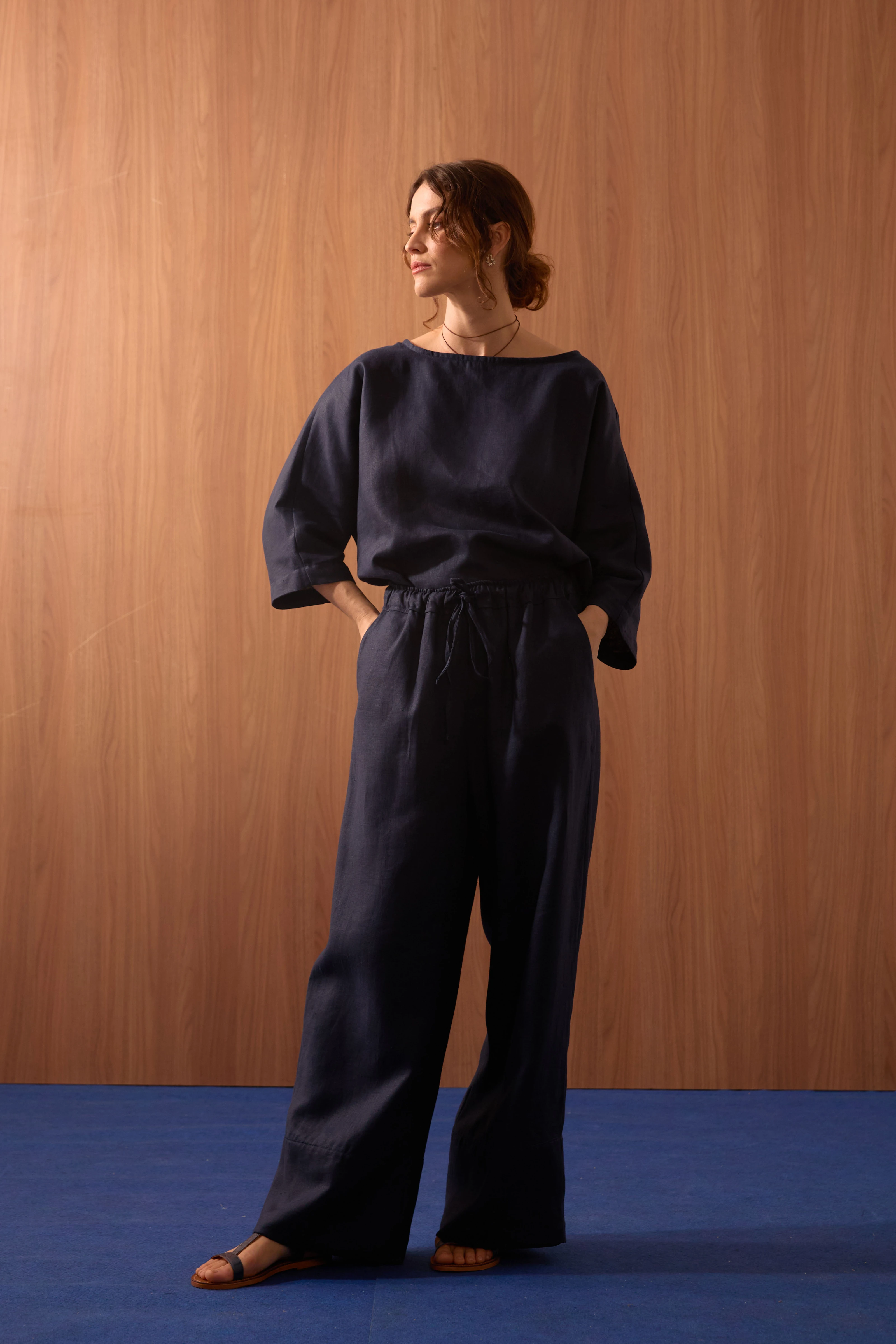 CALÇA LINHO CADARÇO LATERAL
