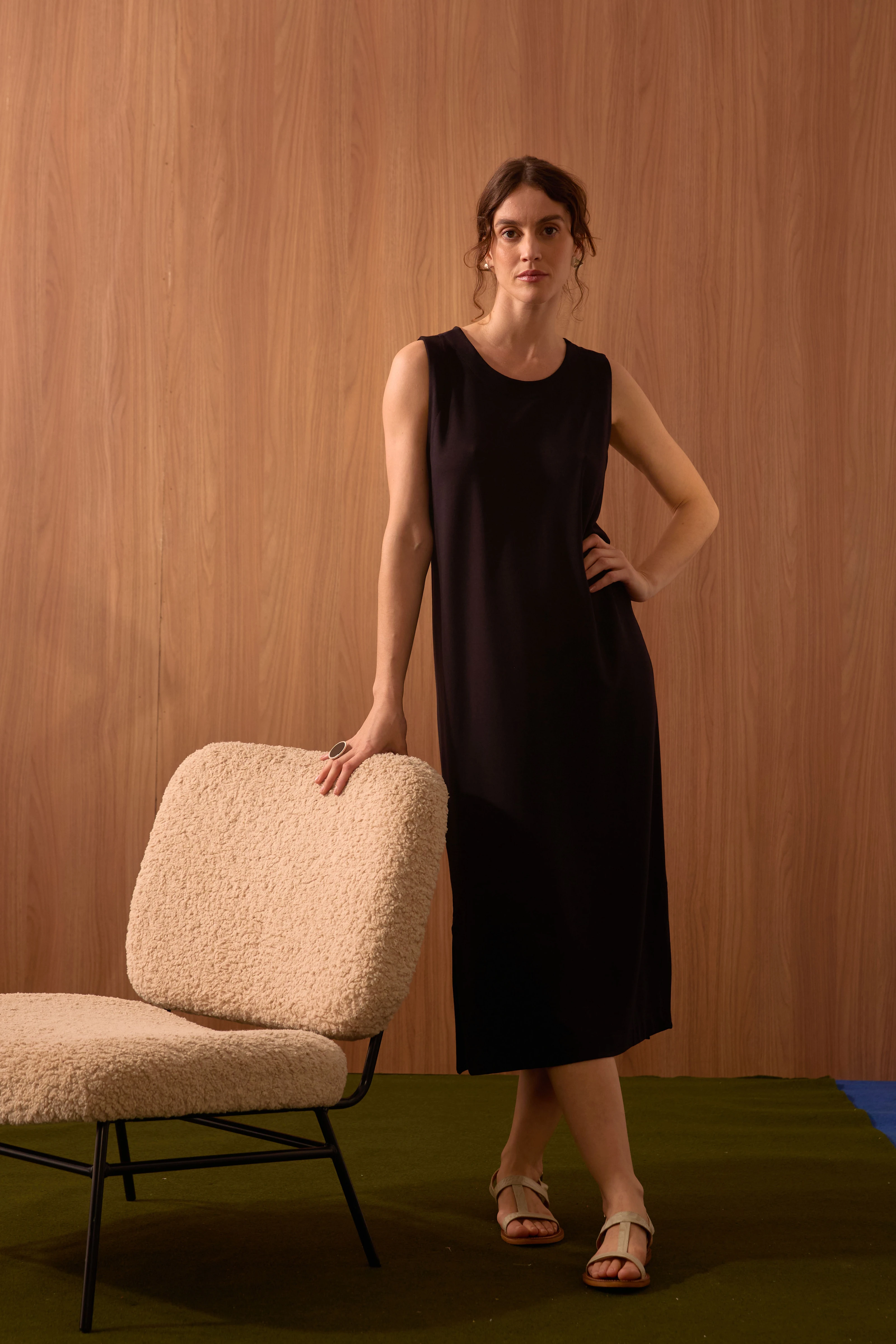 VESTIDO MALHA "VP" FENDA