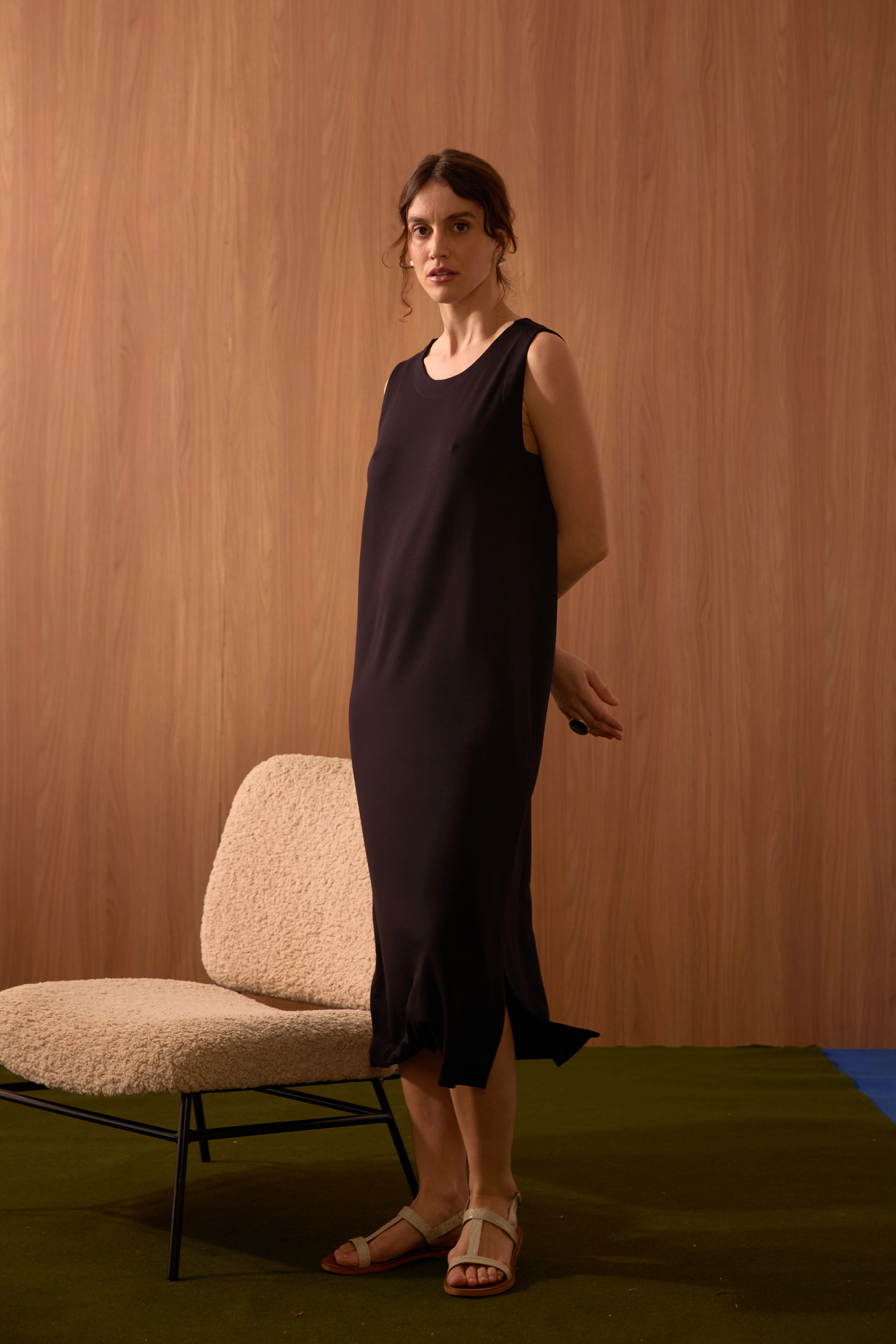 VESTIDO MALHA "VP" FENDA