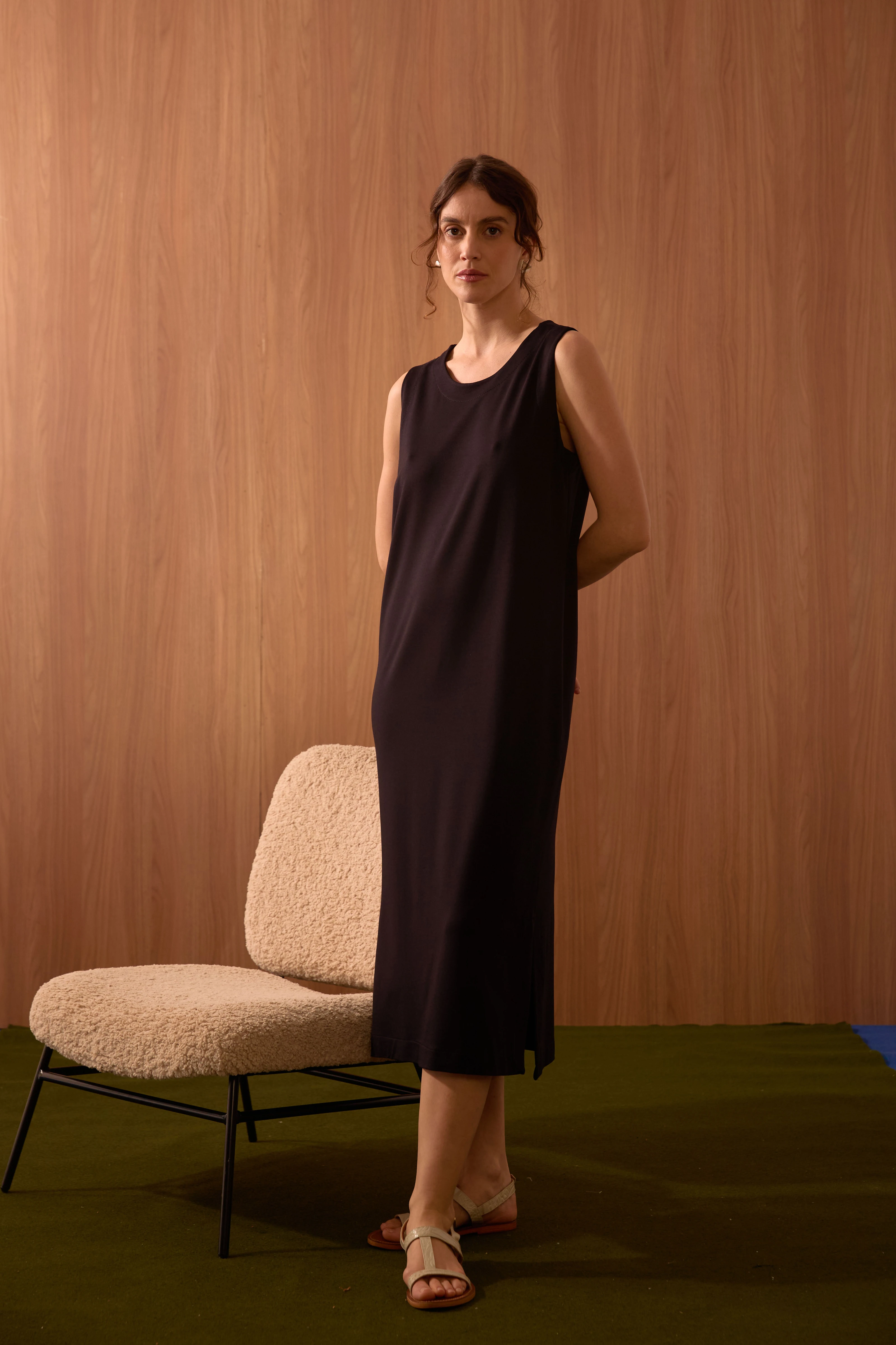 VESTIDO MALHA "VP" FENDA