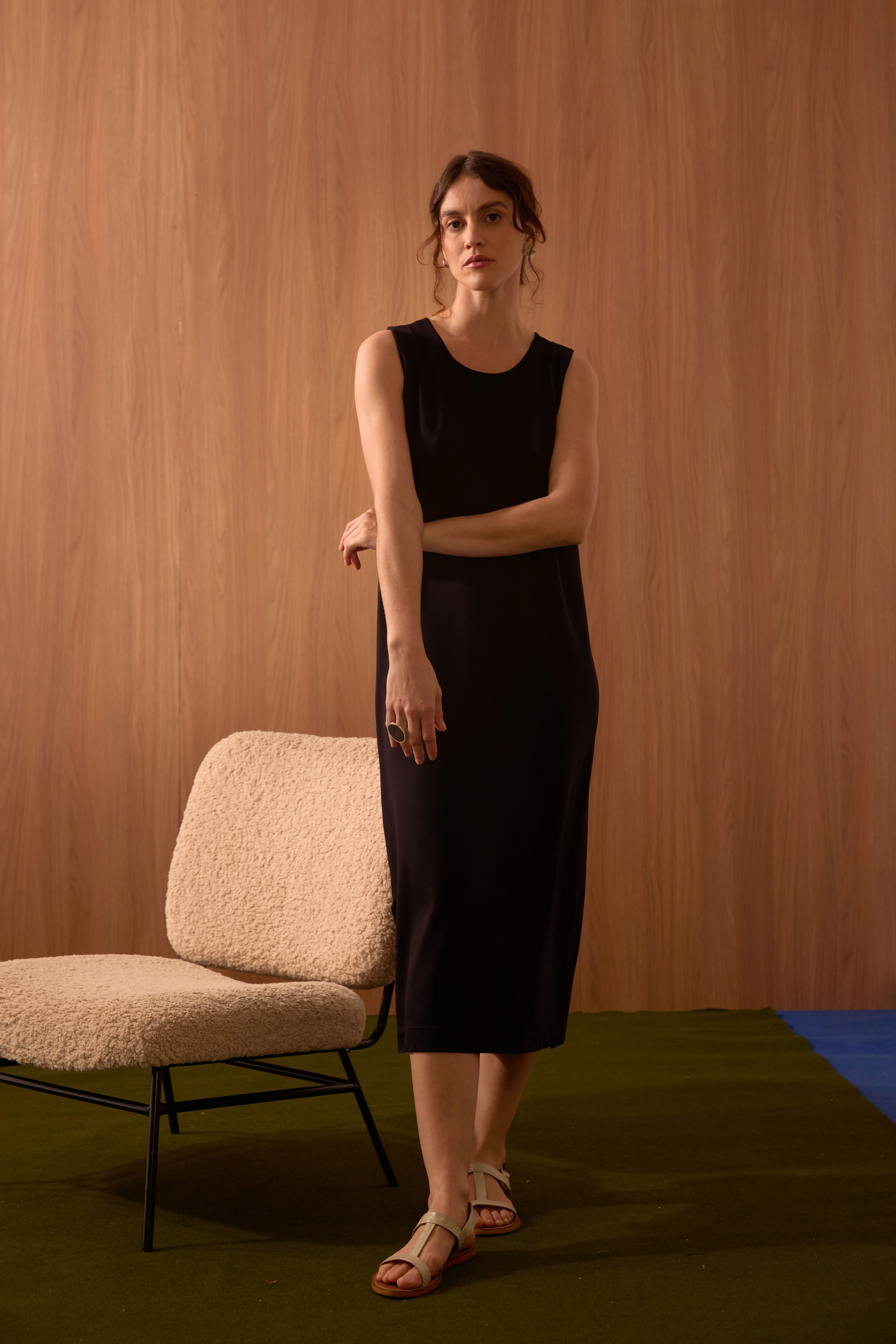 VESTIDO MALHA "VP" FENDA