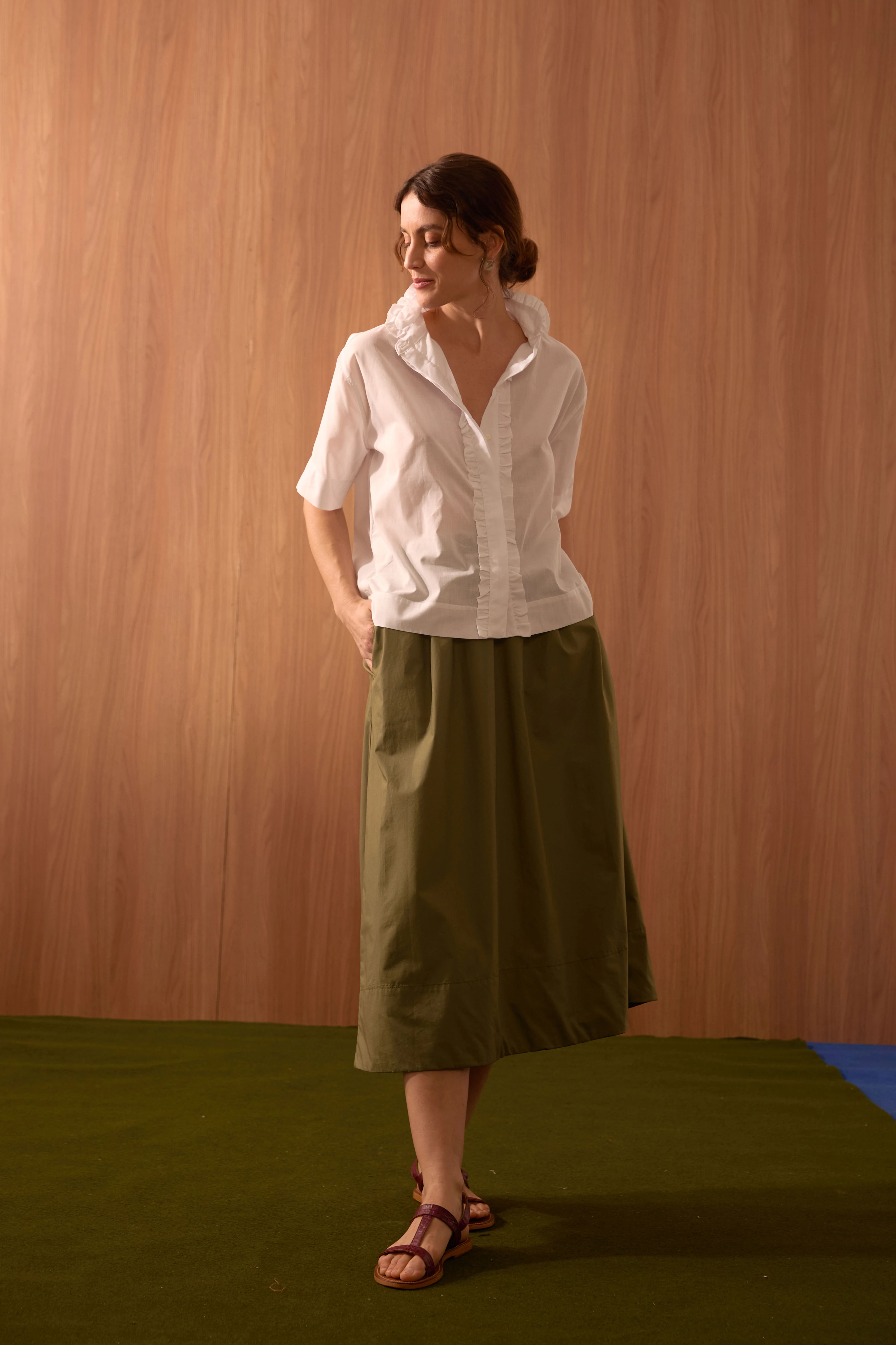 CAMISA VOIL M/C BABADO