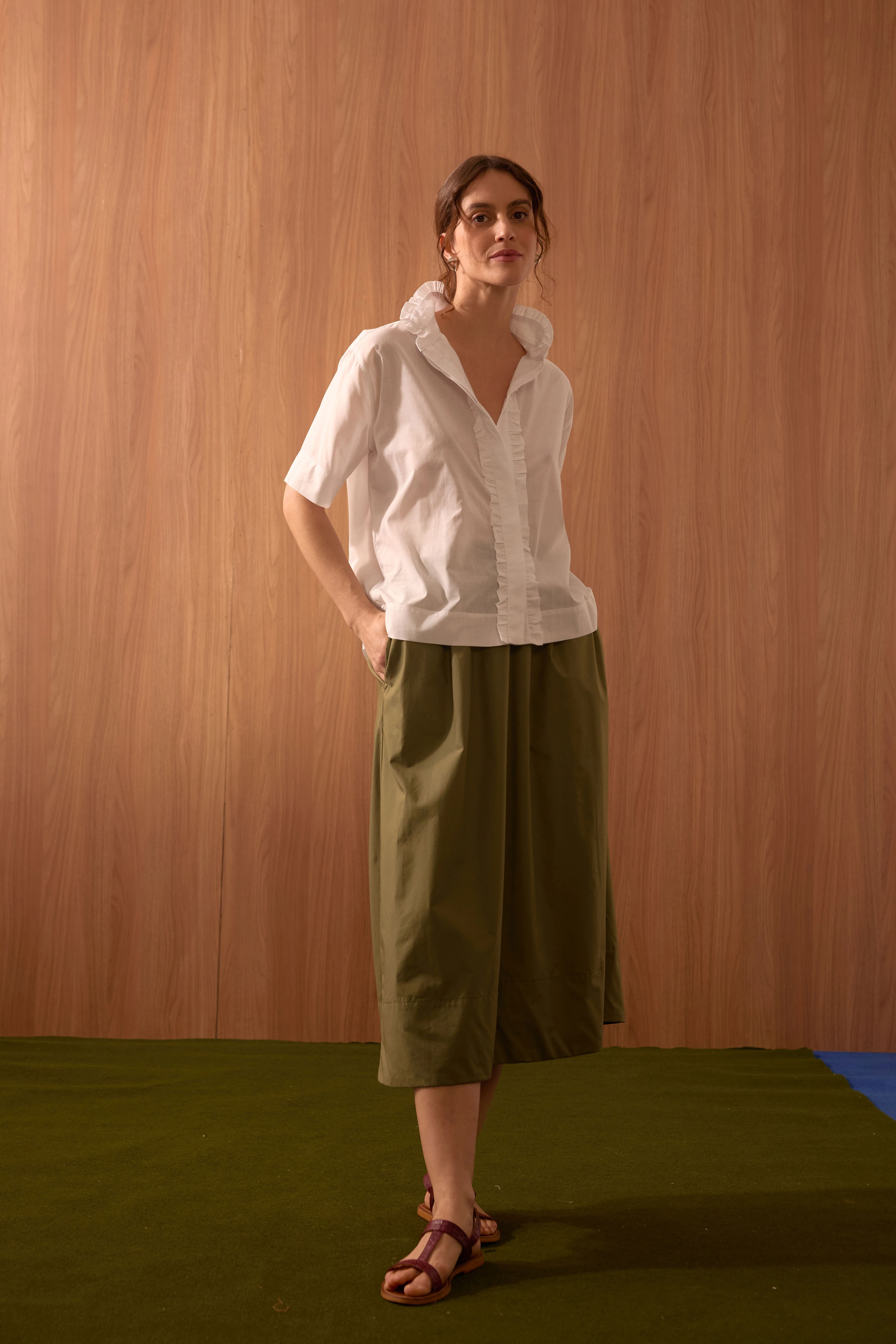 CAMISA VOIL M/C BABADO