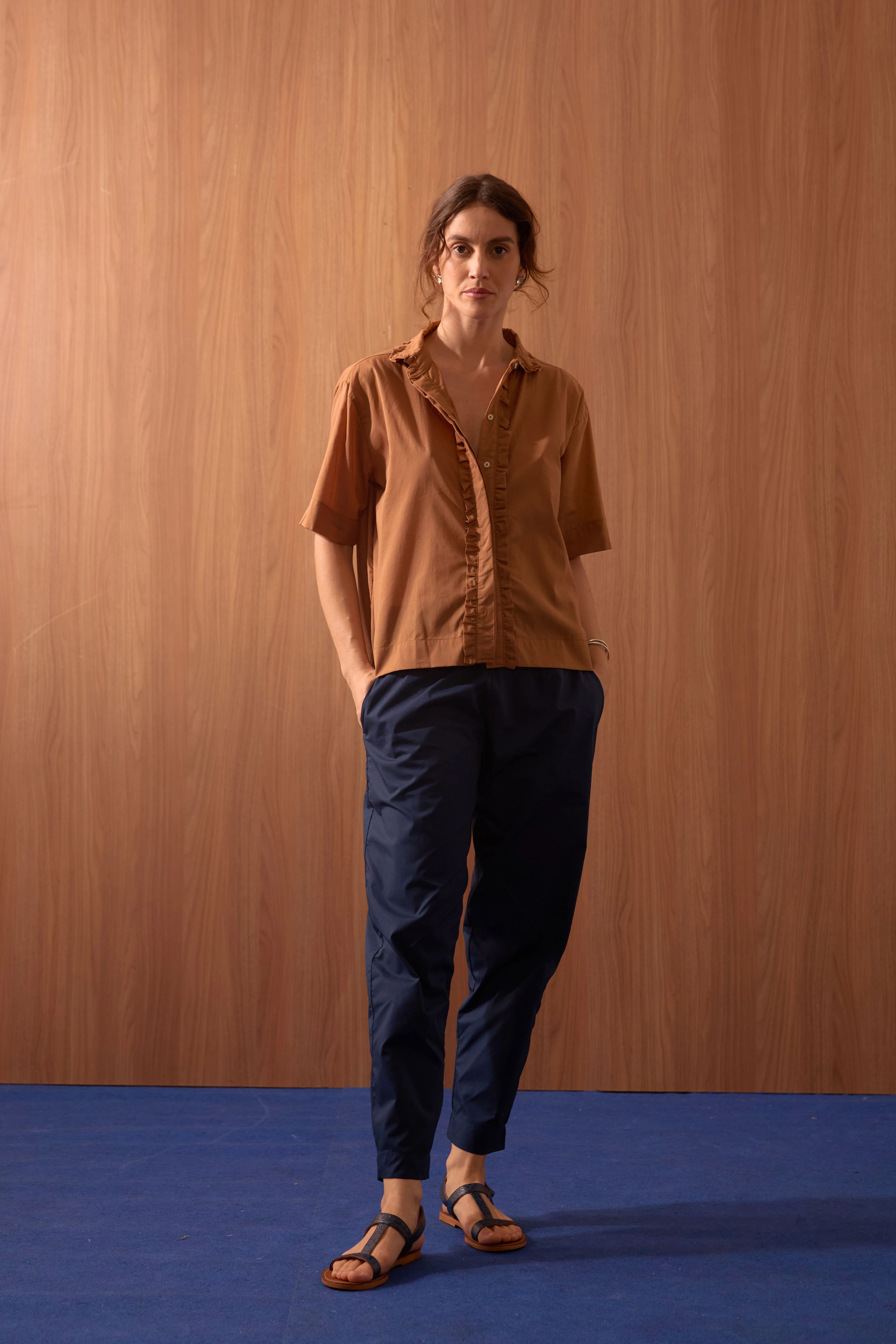 CAMISA VOIL M/C BABADO
