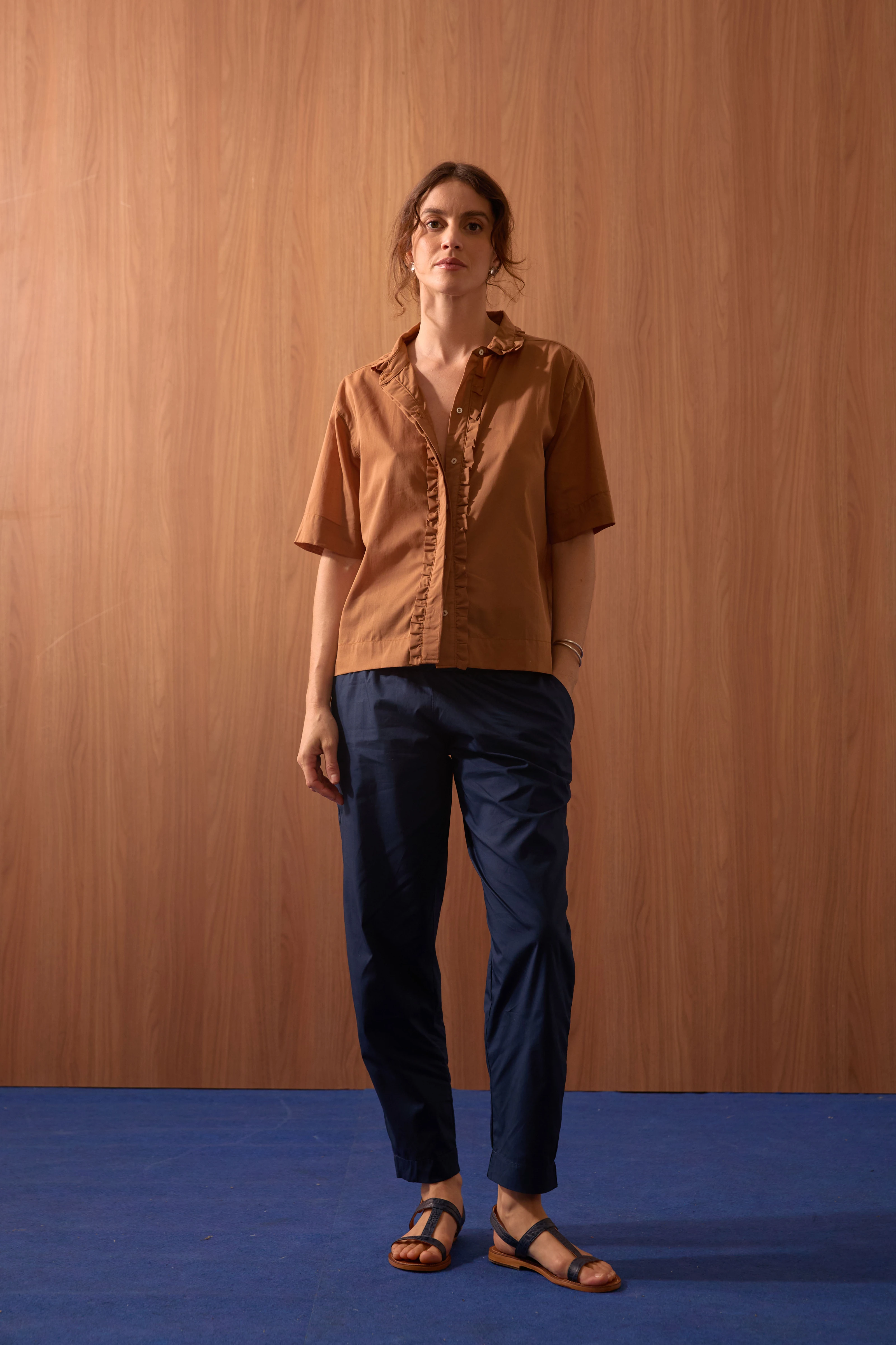 CAMISA VOIL M/C BABADO