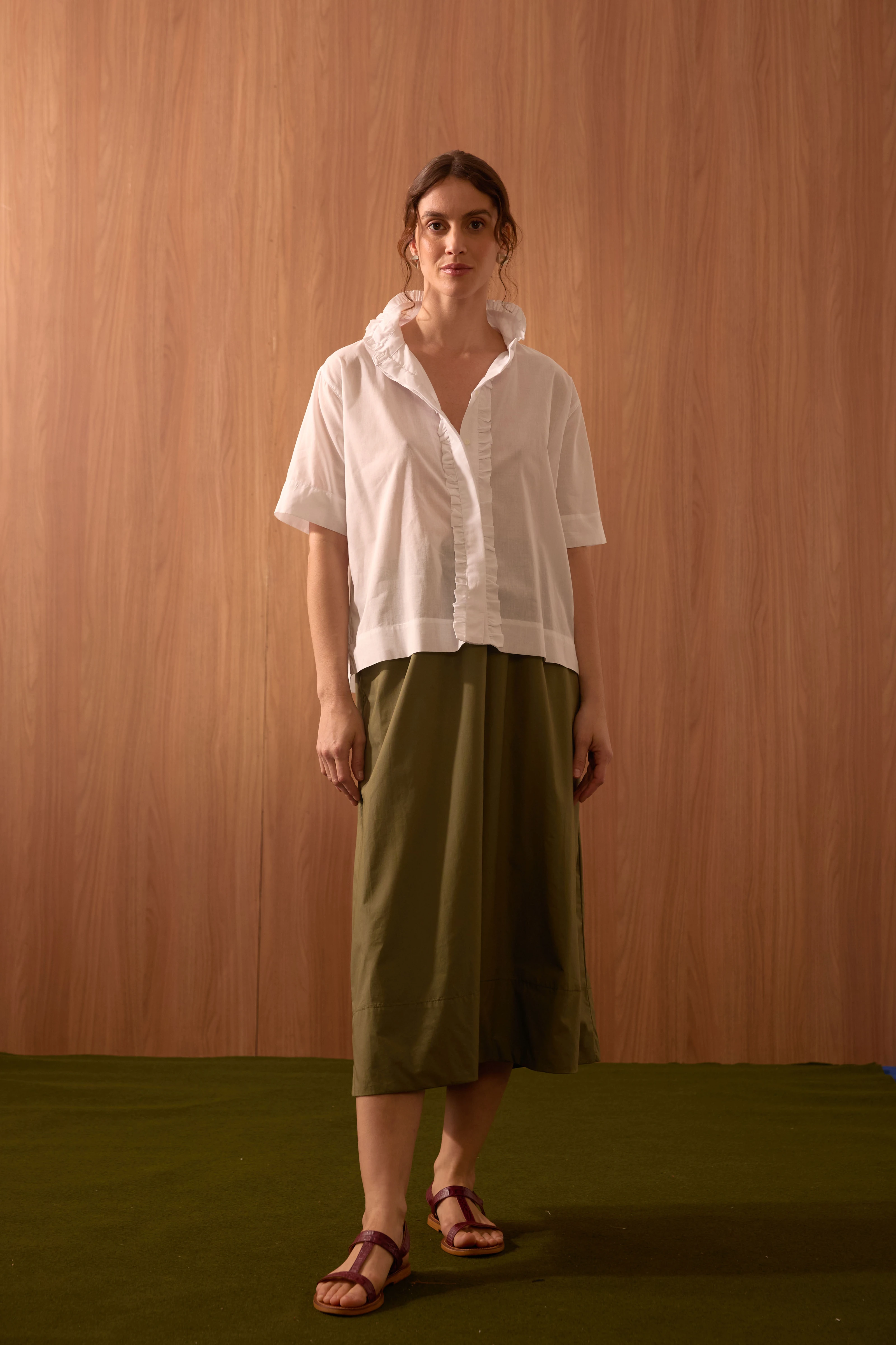 CAMISA VOIL M/C BABADO
