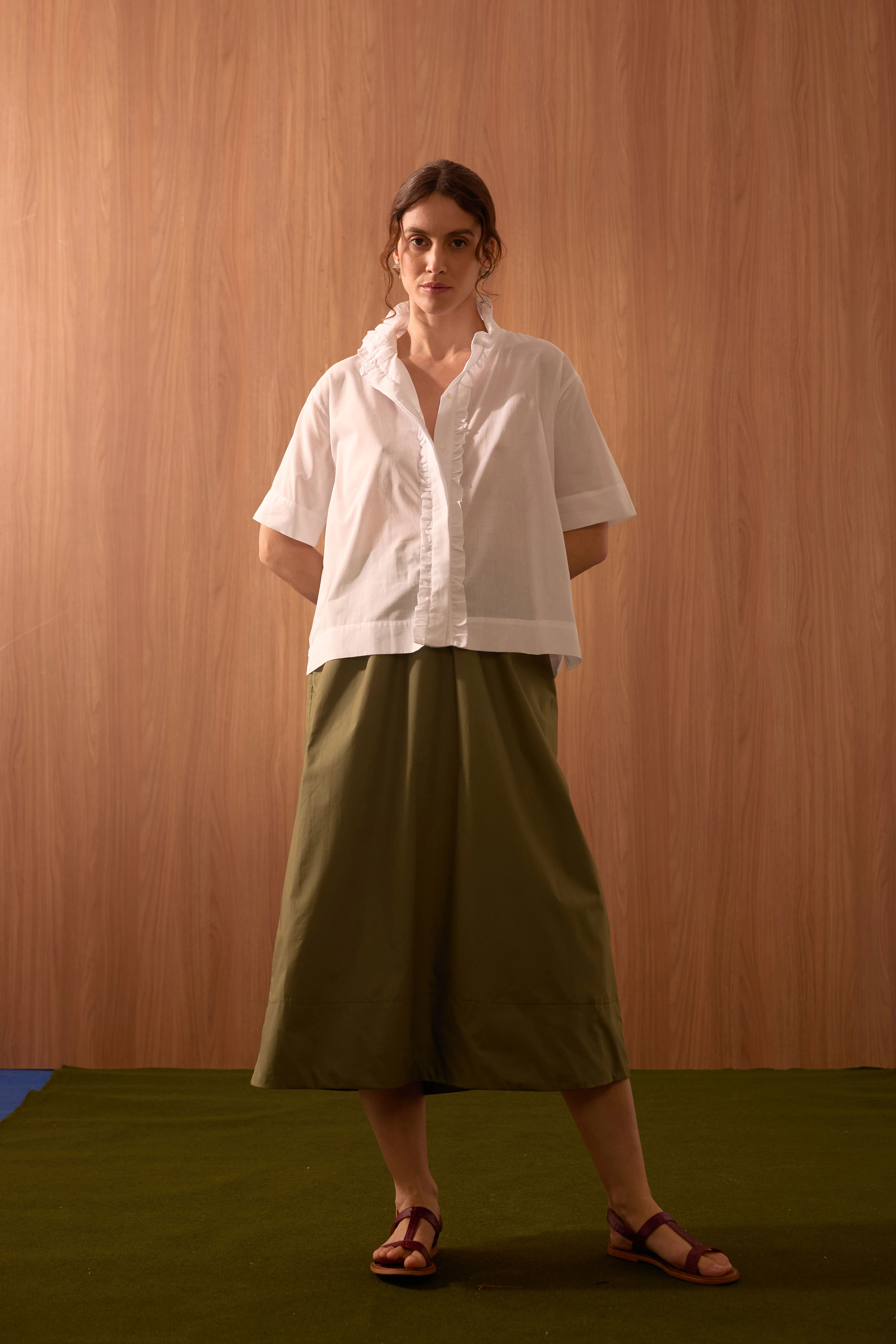 CAMISA VOIL M/C BABADO